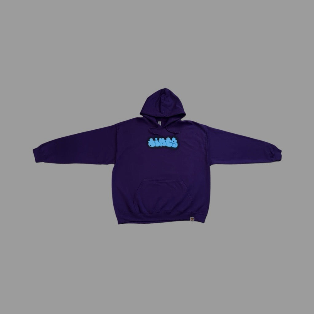 'dimps' UV Color Changing Puff Print Hoodie Purple