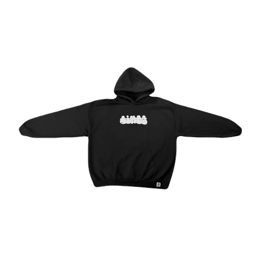 'dimps' UV Color Changing Puff Print Hoodie Black