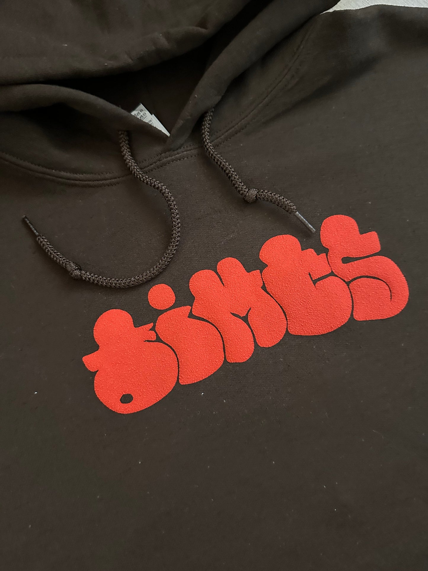 'dimps' Puff Print Hoodie Brown/ Red