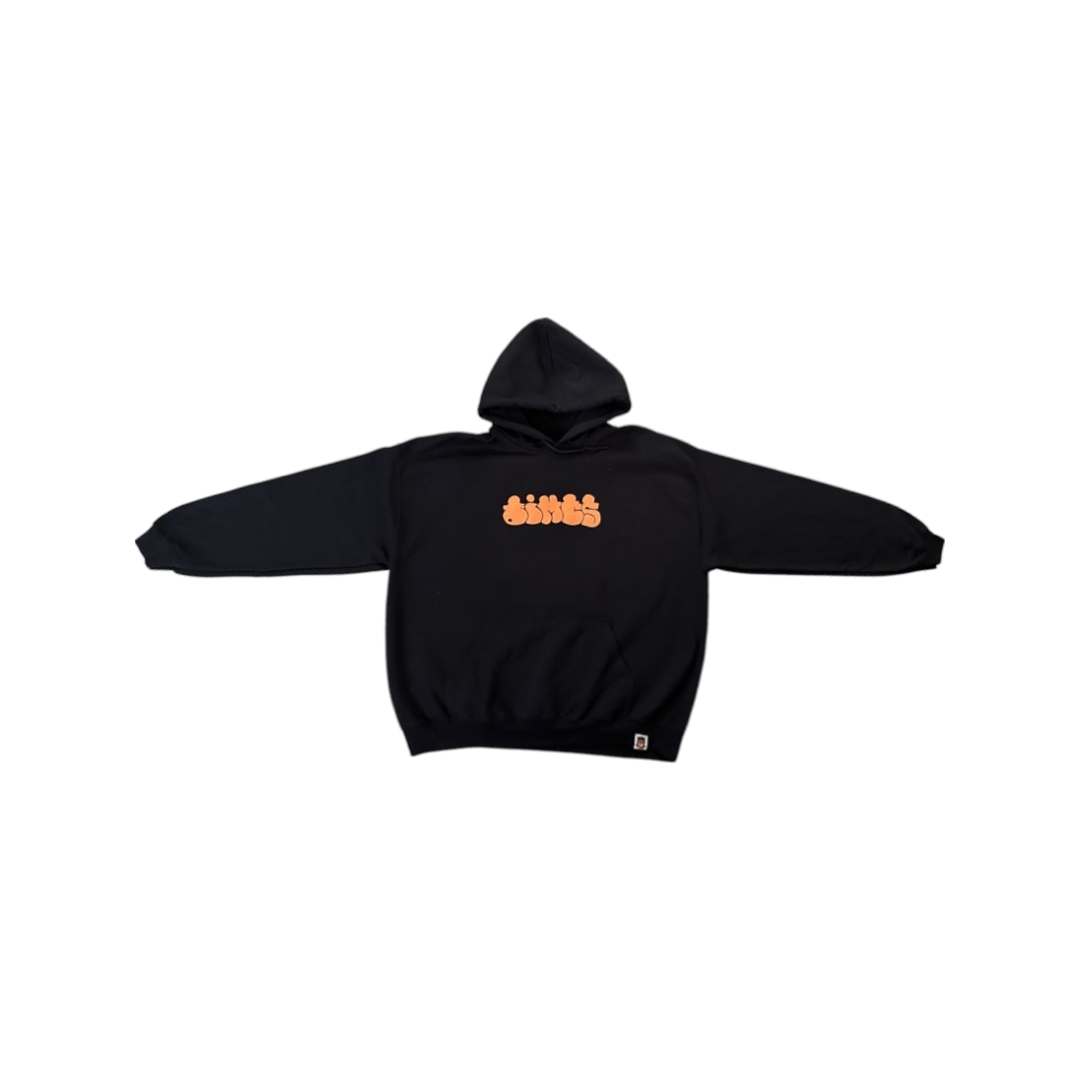 'dimps' Puff Print Hoodie Black/ Orange